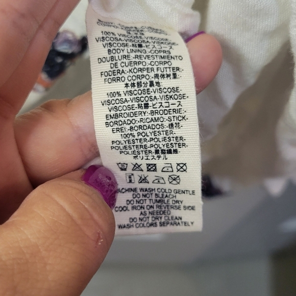 Free People Embroidered boho Floral White Dress Women’s Small - Picture 10 of 10